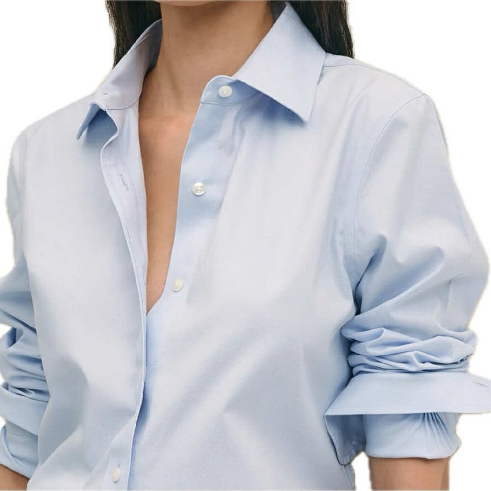 Brooks Brothers $118 Size 4 Women's Fitted Non-Iron Long Sleeve Shirt Size Blue